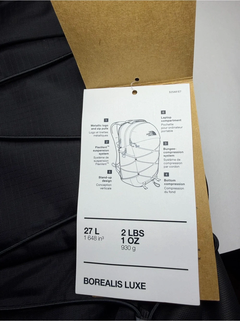 North Face Borealis Luxe Backpack with Rose Gold Logo (27 L)